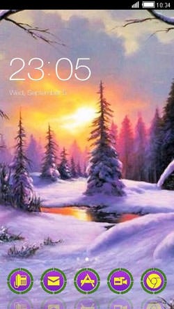 Sunset Winter CLauncher Android Theme Image 1