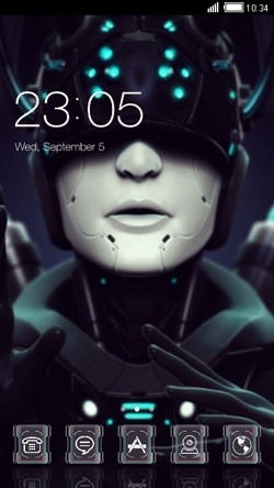 Cyborg Lady CLauncher Android Theme Image 1
