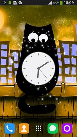 Cat Clock Android Wallpaper Image 1