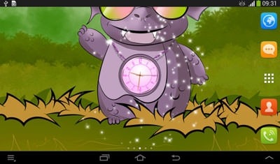 Cute Dragon: Clock Android Wallpaper Image 1