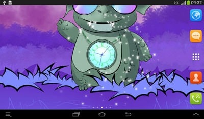 Cute Dragon: Clock Android Wallpaper Image 2