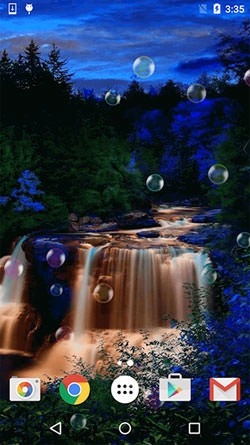Neon Waterfalls Android Wallpaper Image 1