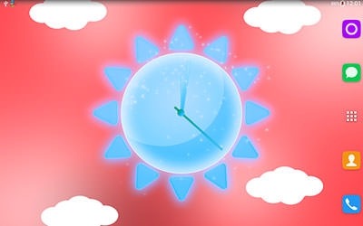 Sunny Weather Clock Android Wallpaper Image 1