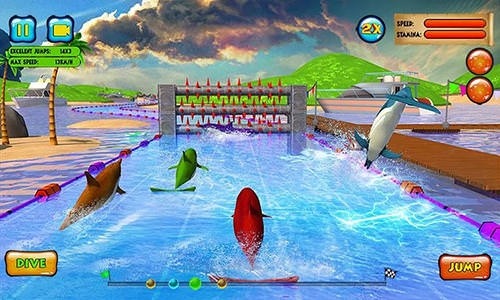 Dolphin Racing 3D Android Game Image 1