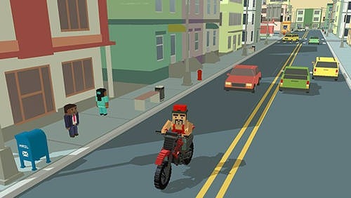 Moto Rider 3D: Blocky City 17 Android Game Image 1