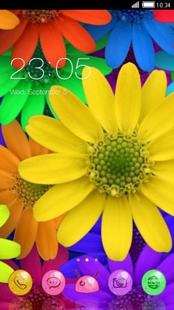 Colorful Flowers CLauncher Android Theme Image 1