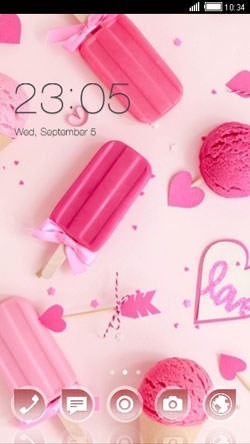 Pink Ice Cream CLauncher Android Theme Image 1