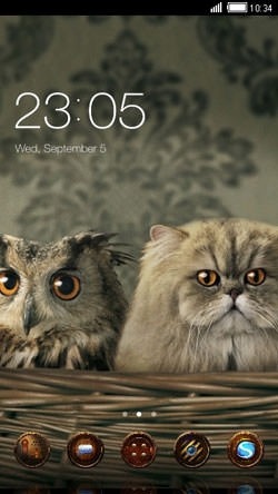 Owl &amp; Cat CLauncher Android Theme Image 1