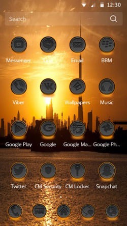 Sunset Gold CLauncher Android Theme Image 2