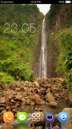Beautiful Waterfall CLauncher Android Theme Image 1