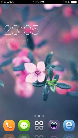 Pink Flower CLauncher Android Theme Image 1