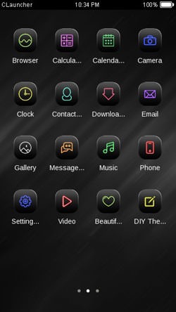 Plain Black CLauncher Android Theme Image 2
