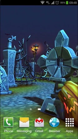 Halloween Cemetery Android Wallpaper Image 1