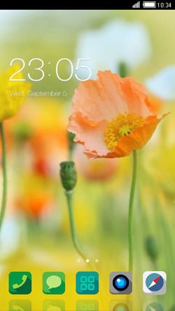Orange Flower CLauncher Android Theme Image 1