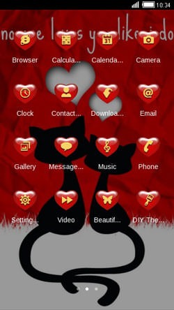 Red Love CLauncher Android Theme Image 2
