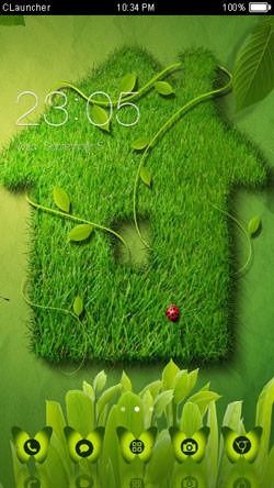 Green Home CLauncher Android Theme Image 1