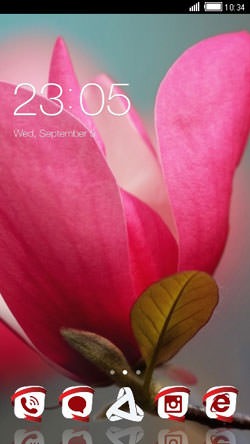 Pink Flower CLauncher Android Theme Image 1