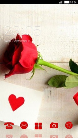 Red Rose Love CLauncher Android Theme Image 1