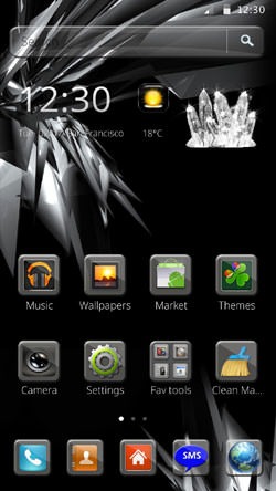 Black Glass CLauncher Android Theme Image 1