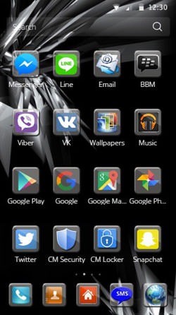 Black Glass CLauncher Android Theme Image 2