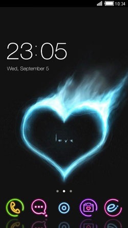 Neon Heart CLauncher Android Theme Image 1