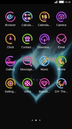 Neon Heart CLauncher Android Theme Image 2