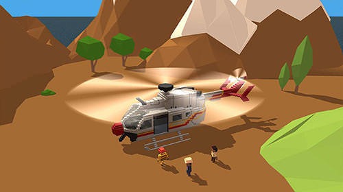 Blocky Helicopter City Heroes Android Game Image 1
