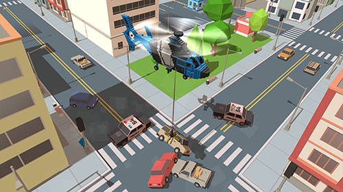 Blocky Helicopter City Heroes Android Game Image 2