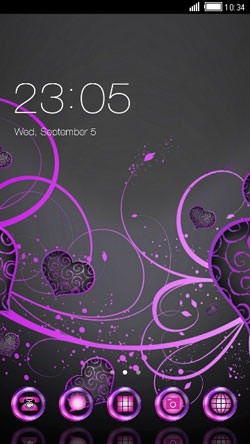 Purple Love CLauncher Android Theme Image 1