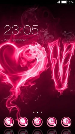 Red Love CLauncher Android Theme Image 1