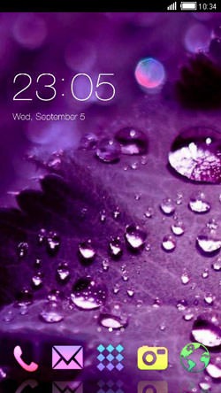 Purple Drops CLauncher Android Theme Image 1