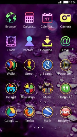 Purple Drops CLauncher Android Theme Image 2