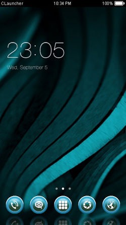 Blue Waves CLauncher Android Theme Image 1