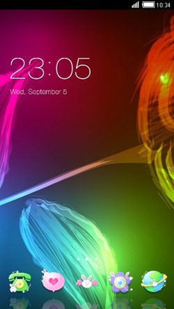 Neon Flower CLauncher Android Theme Image 1