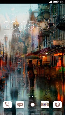 City Rain CLauncher Android Theme Image 1