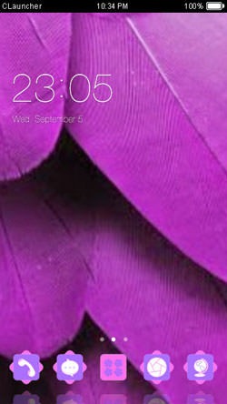 Purple Leaf CLauncher Android Theme Image 1