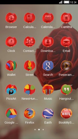 Red Rose CLauncher Android Theme Image 2