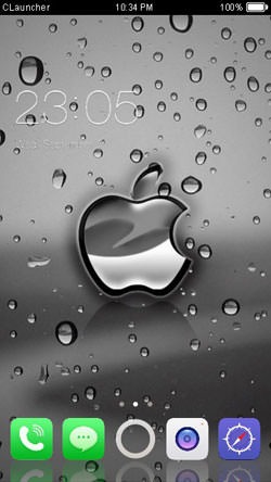 Glass Apple CLauncher Android Theme Image 1