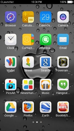 Glass Apple CLauncher Android Theme Image 2