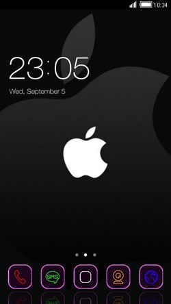 Black Apple CLauncher Android Theme Image 1