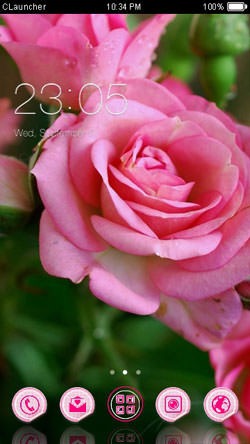 Pink Rose CLauncher Android Theme Image 1
