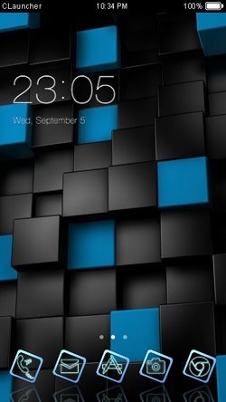 Blue Boxes CLauncher Android Theme Image 1