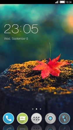 Red Leaf CLauncher Android Theme Image 1