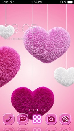 Fluffy Hearts CLauncher Android Theme Image 1