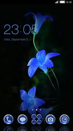 Blue Flowers CLauncher Android Theme Image 1