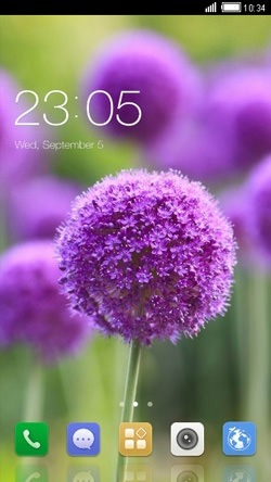 Purple Flower CLauncher Android Theme Image 1