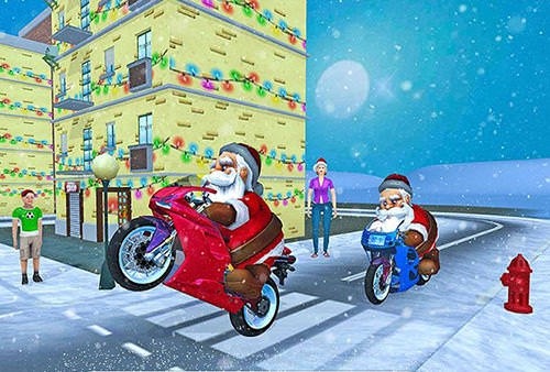 Crazy Santa Moto: Gift Delivery Android Game Image 1