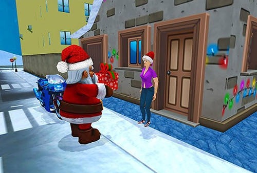 Crazy Santa Moto: Gift Delivery Android Game Image 2