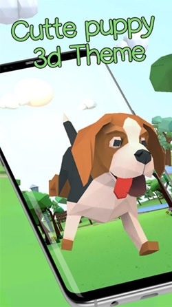 Cute Puppy 3D Android Wallpaper Image 2