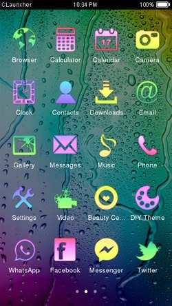 Rainbow Drops CLauncher Android Theme Image 2